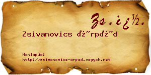 Zsivanovics Árpád névjegykártya