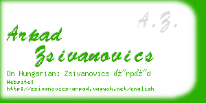 arpad zsivanovics business card